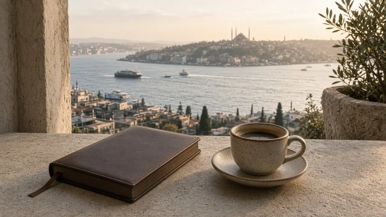 İstanbul’da bir diş seyahatini çağrıştıran editorial bir teras görünümü